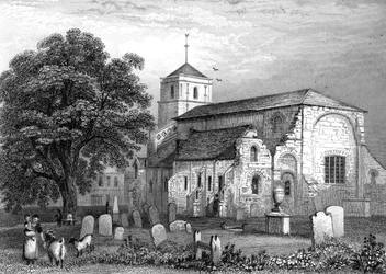 Waltham Abbey Church, Essex, engraved by John Rogers